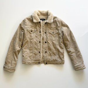 Earl Jeans Beige Sherpa-Lined Jacket